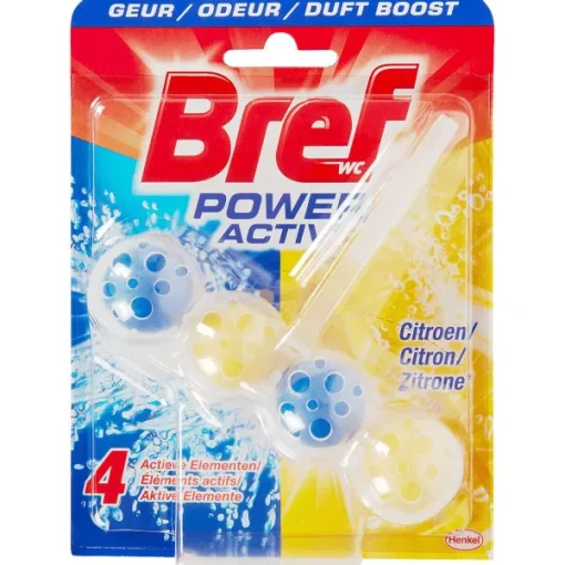 Bref Power Activ' Toiletblok Citroen Blauw,Geel Clearance