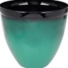 Merk Kunststof Bloempot Met Glazuurlook Blauw,Groen Clearance