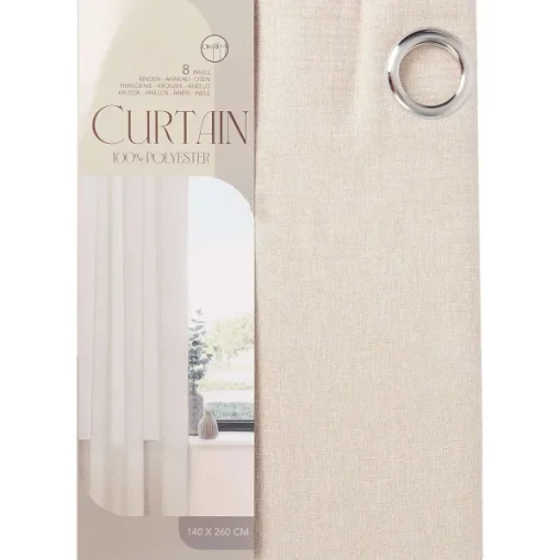 C&C Linnenlook Gordijn Beige,Grijs,Wit Best